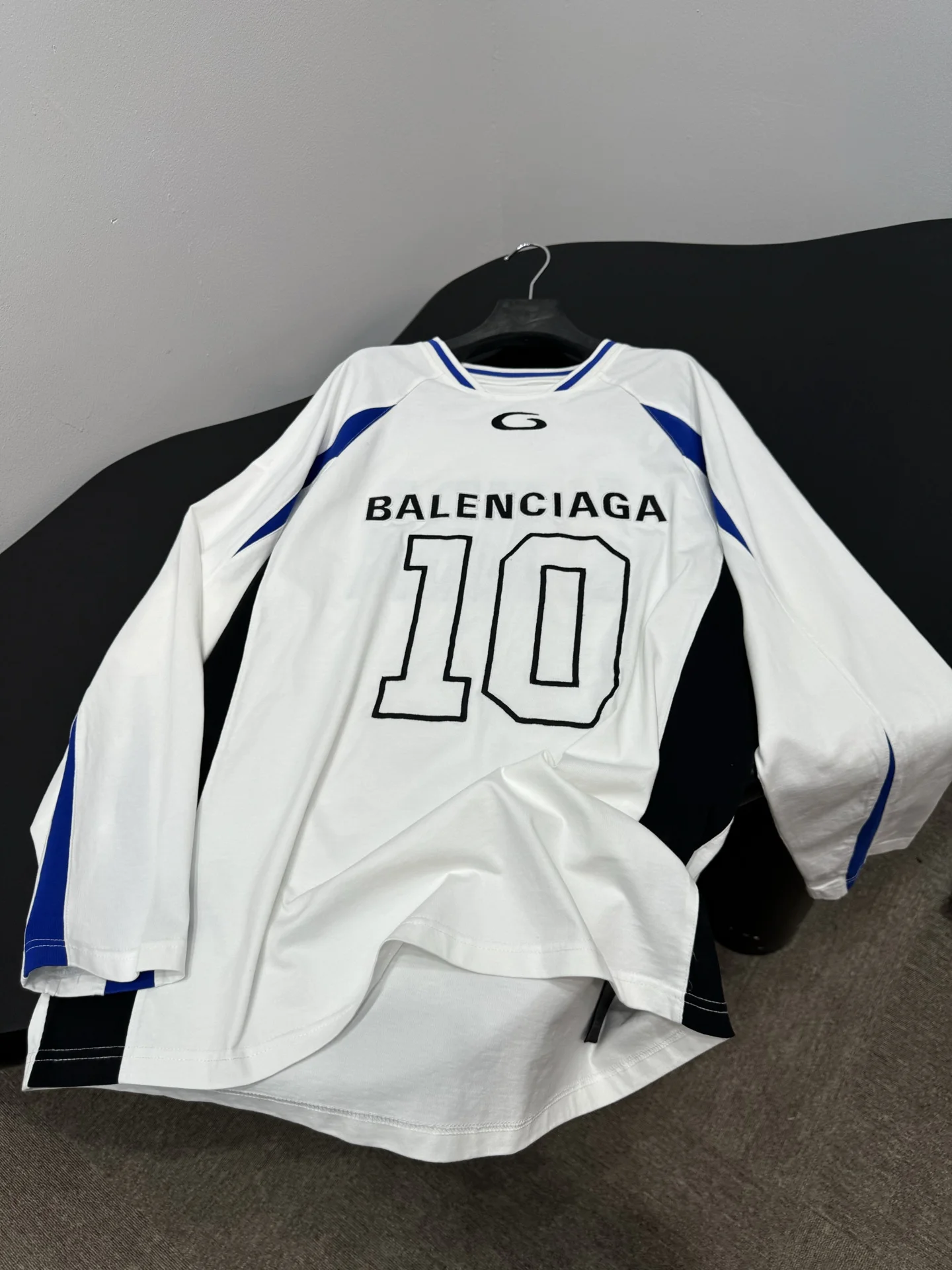 BALENCIAGA T-shirts Jersey White-Blue S-L B20202609060339 - Image 8