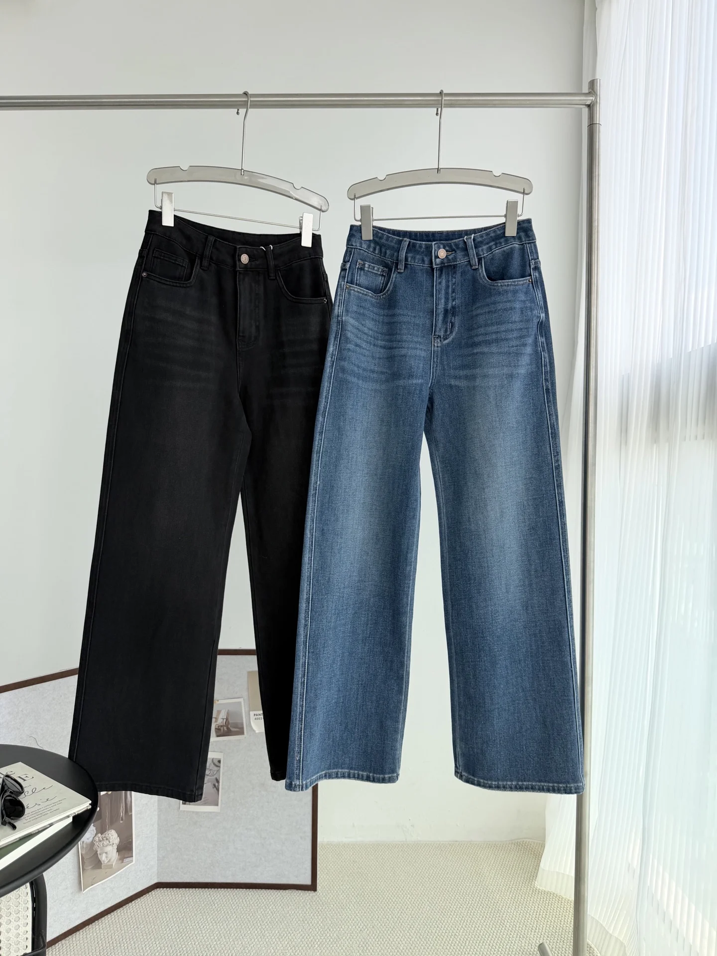 BALENCIAGA Trousers Cotton Denim Black-Blue 26-30 B65202609063550