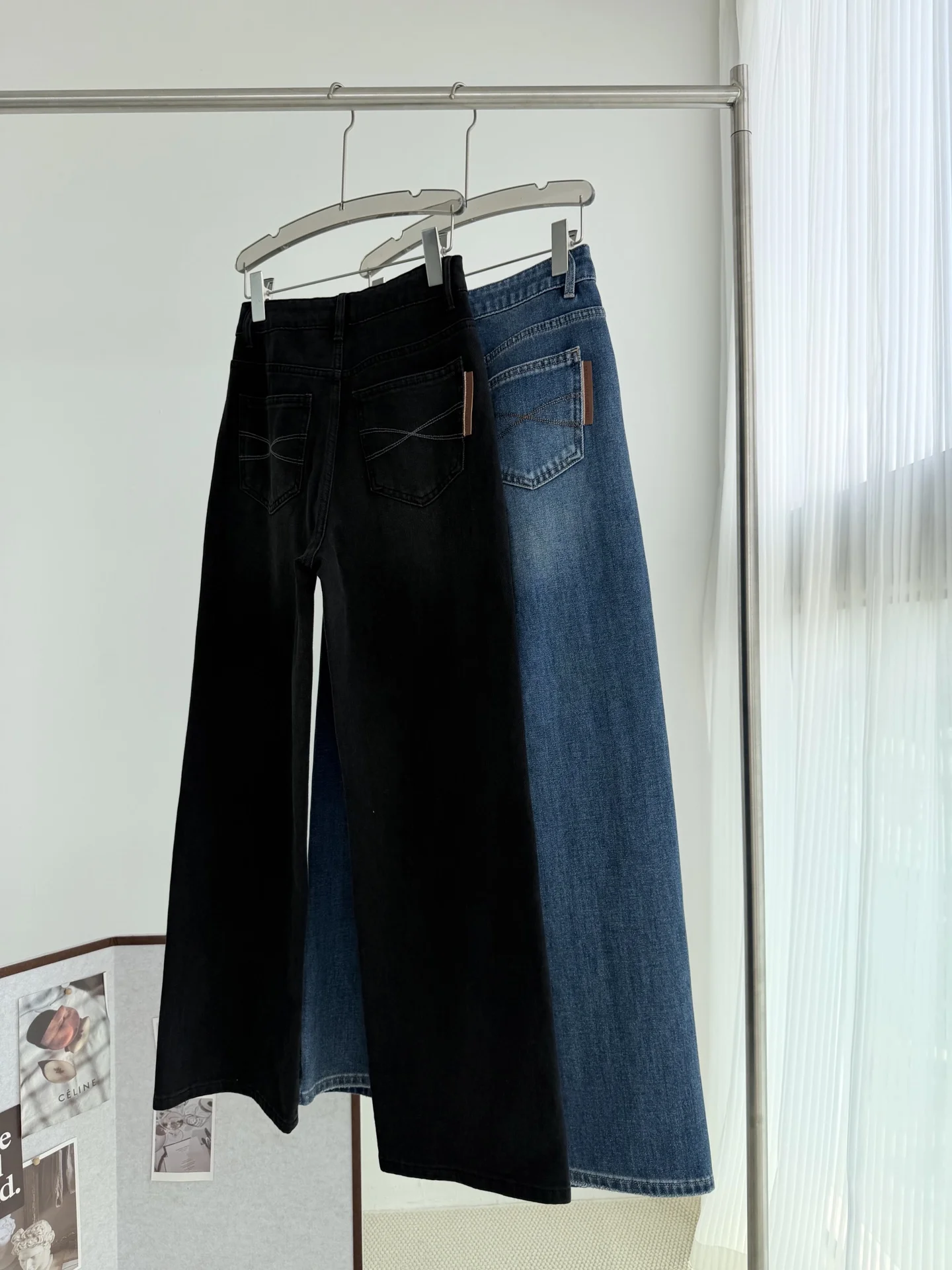 BALENCIAGA Trousers Cotton Denim Black-Blue 26-30 B65202609063550 - Image 3