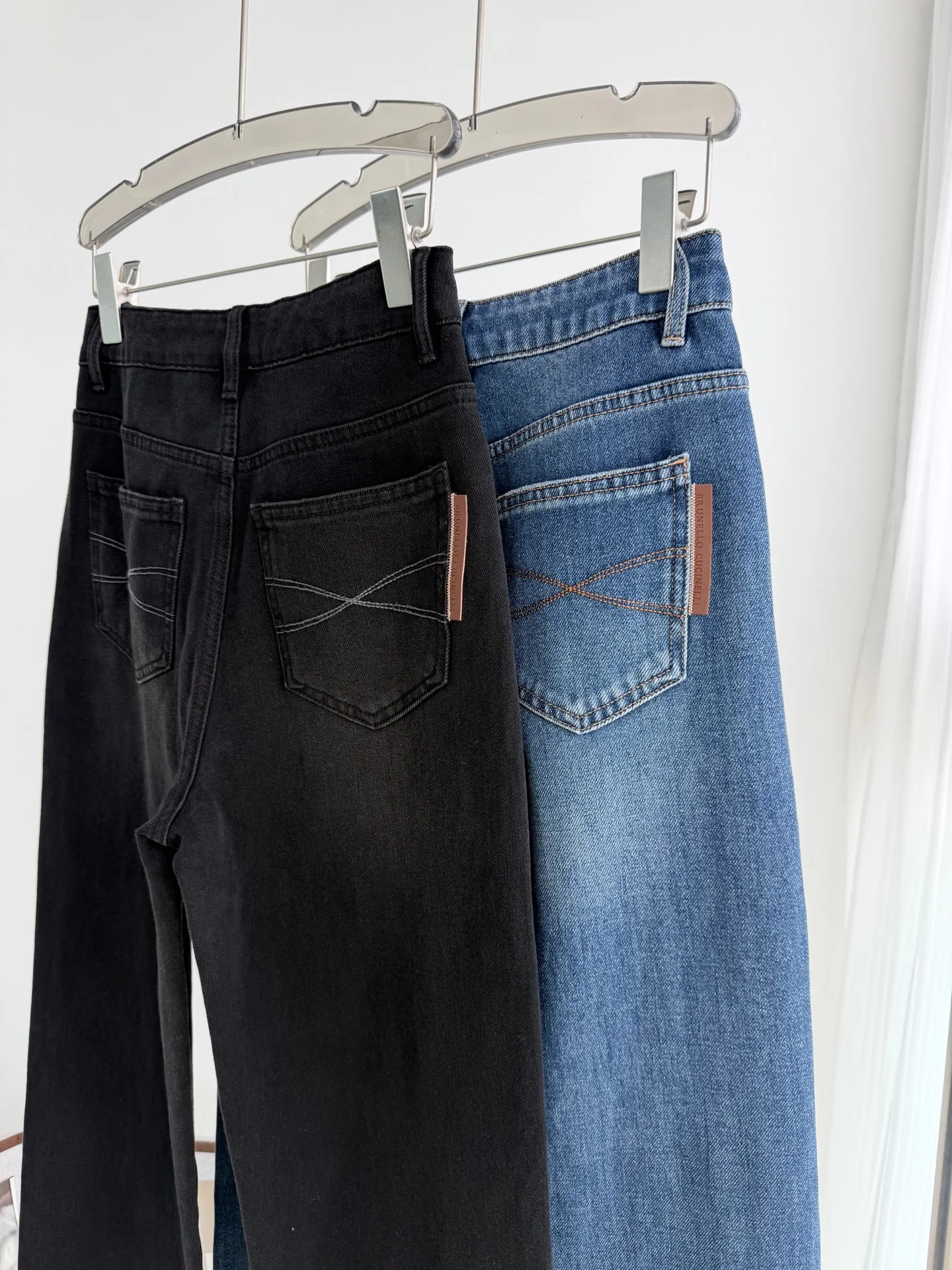 BALENCIAGA Trousers Cotton Denim Black-Blue 26-30 B65202609063550 - Image 4