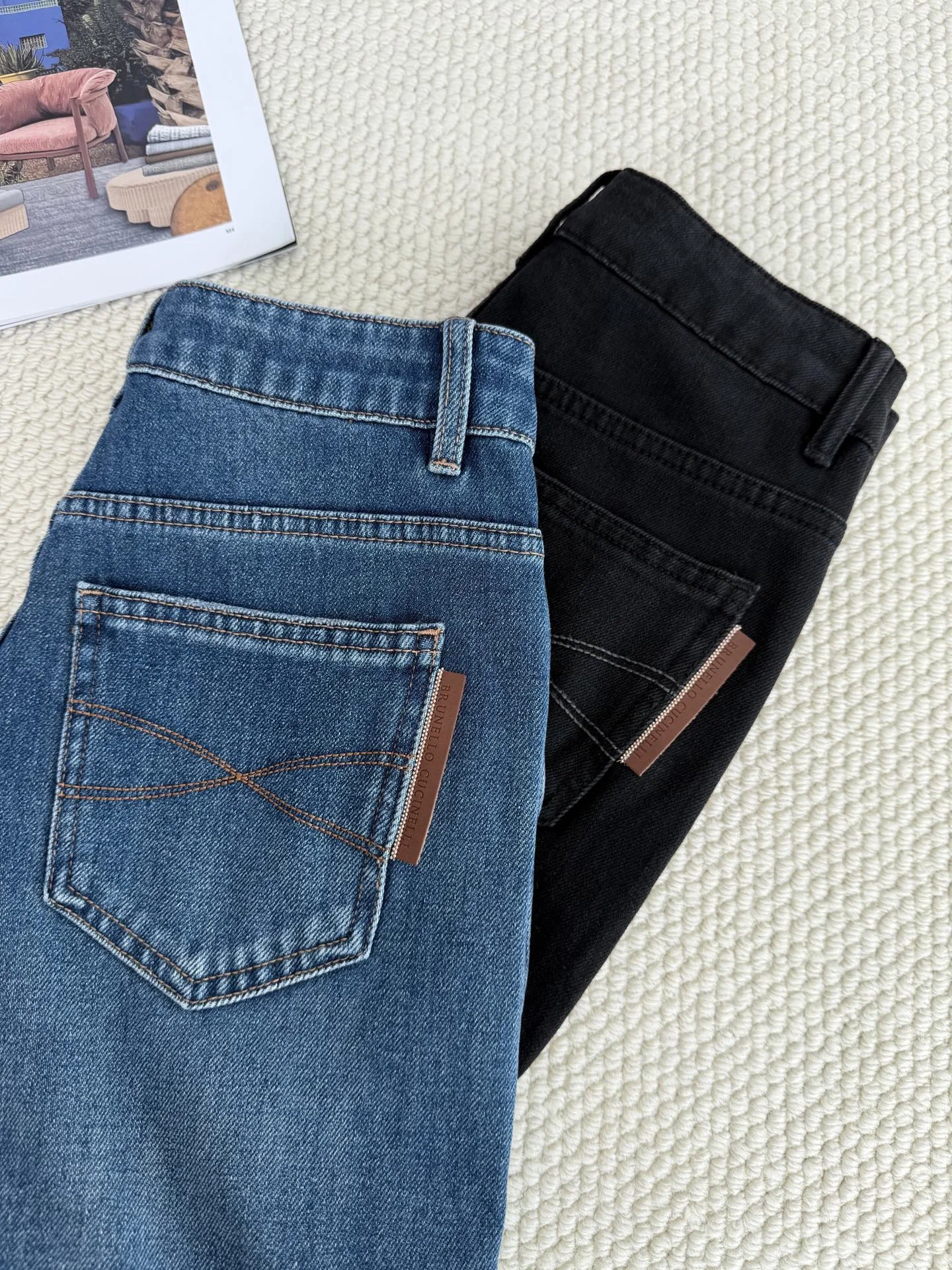 BALENCIAGA Trousers Cotton Denim Black-Blue 26-30 B65202609063550 - Image 6