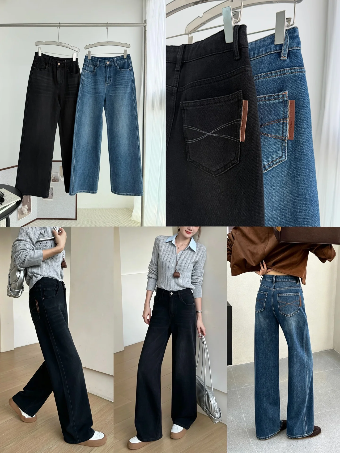 BALENCIAGA Trousers Cotton Denim Black-Blue 26-30 B65202609063550 - Image 9