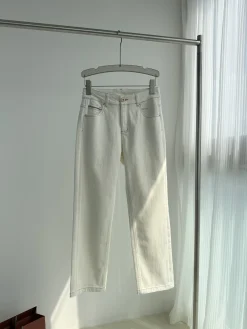 BALENCIAGA Trousers Denim White-Beige 26-30 B45202609063554