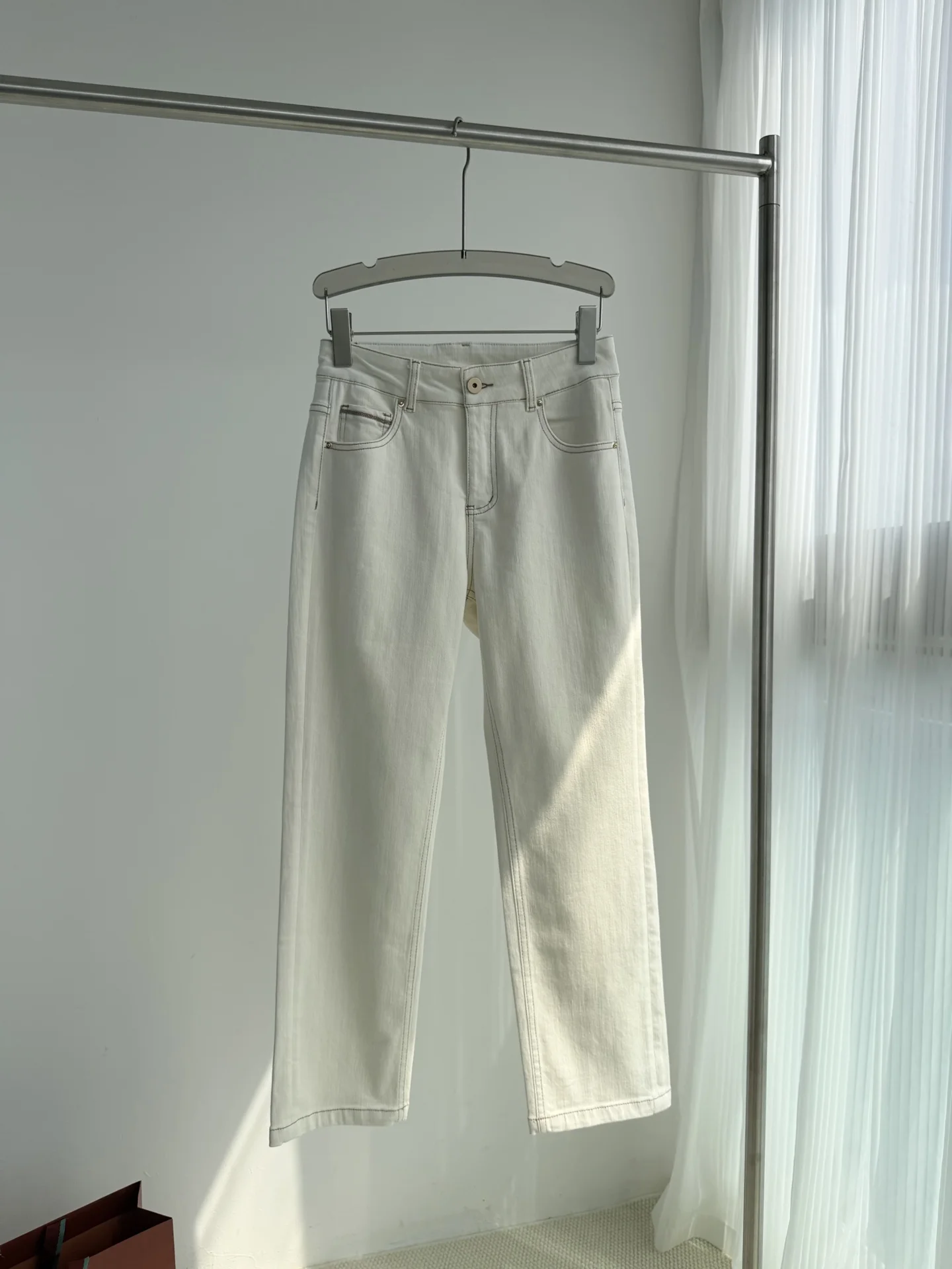 BALENCIAGA Trousers Denim White-Beige 26-30 B45202609063554