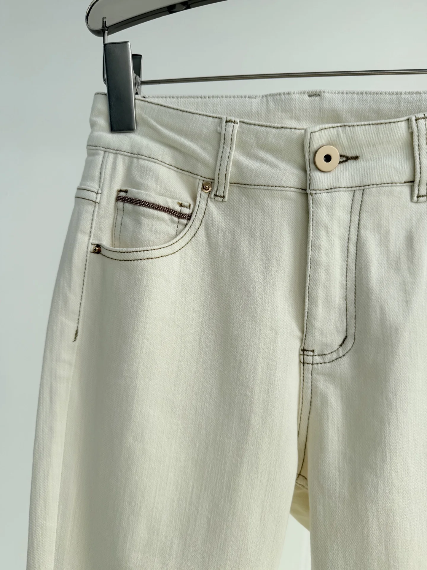 BALENCIAGA Trousers Denim White-Beige 26-30 B45202609063554 - Image 3
