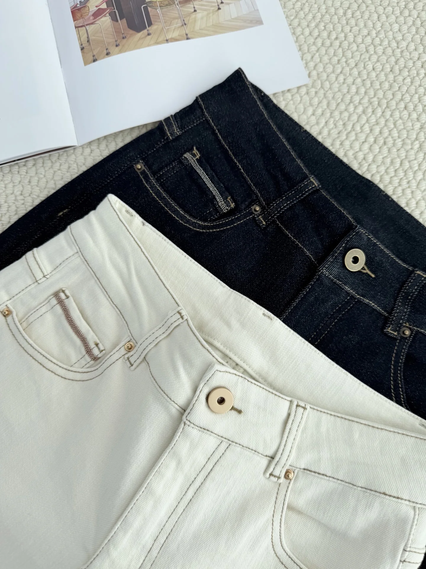BALENCIAGA Trousers Denim White-Beige 26-30 B45202609063554 - Image 6
