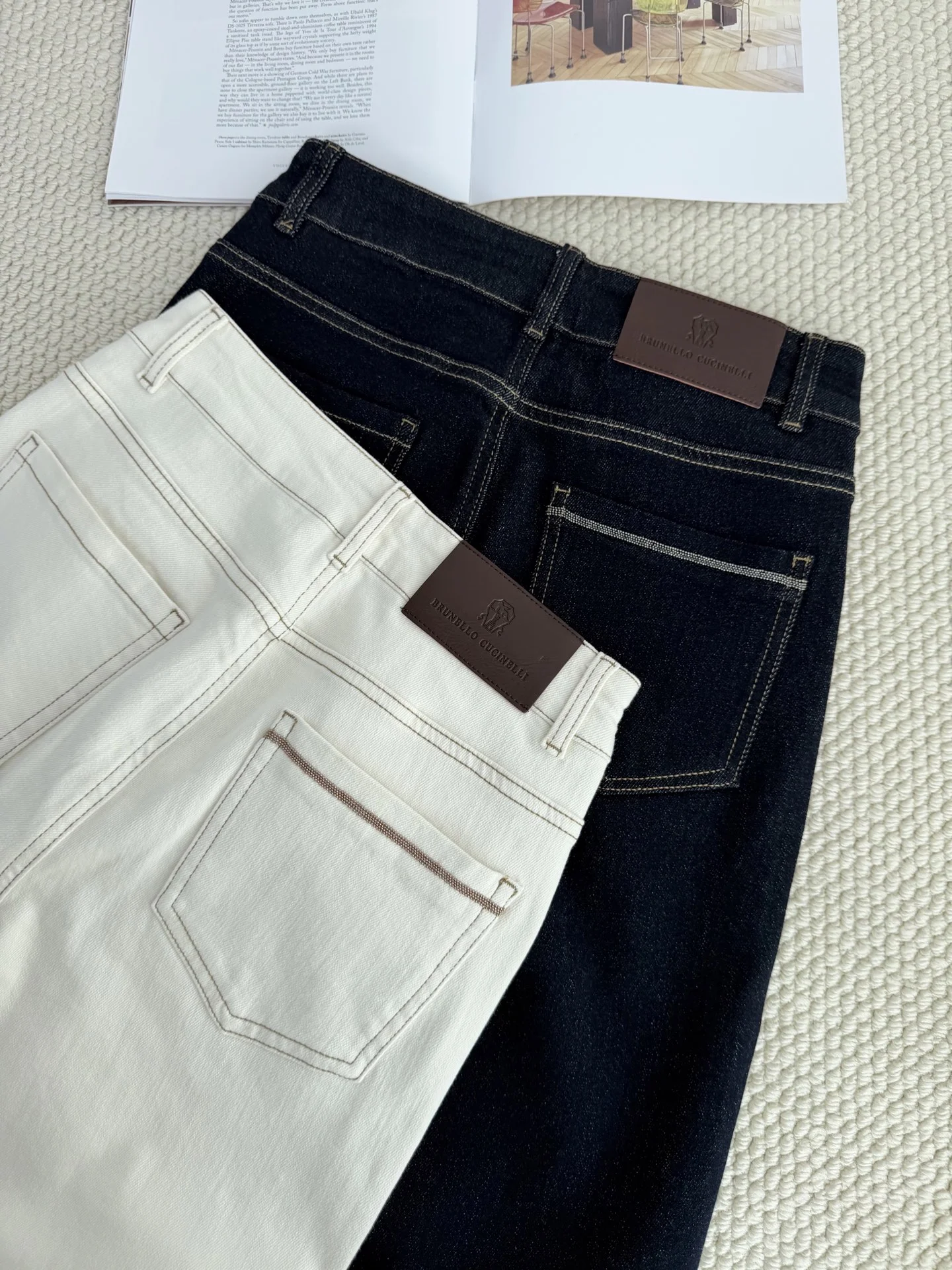 BALENCIAGA Trousers Denim White-Beige 26-30 B45202609063554 - Image 7