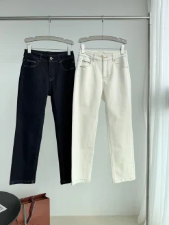 BALENCIAGA Trousers Stretch Denim Black-White 26-30 B45202609063556