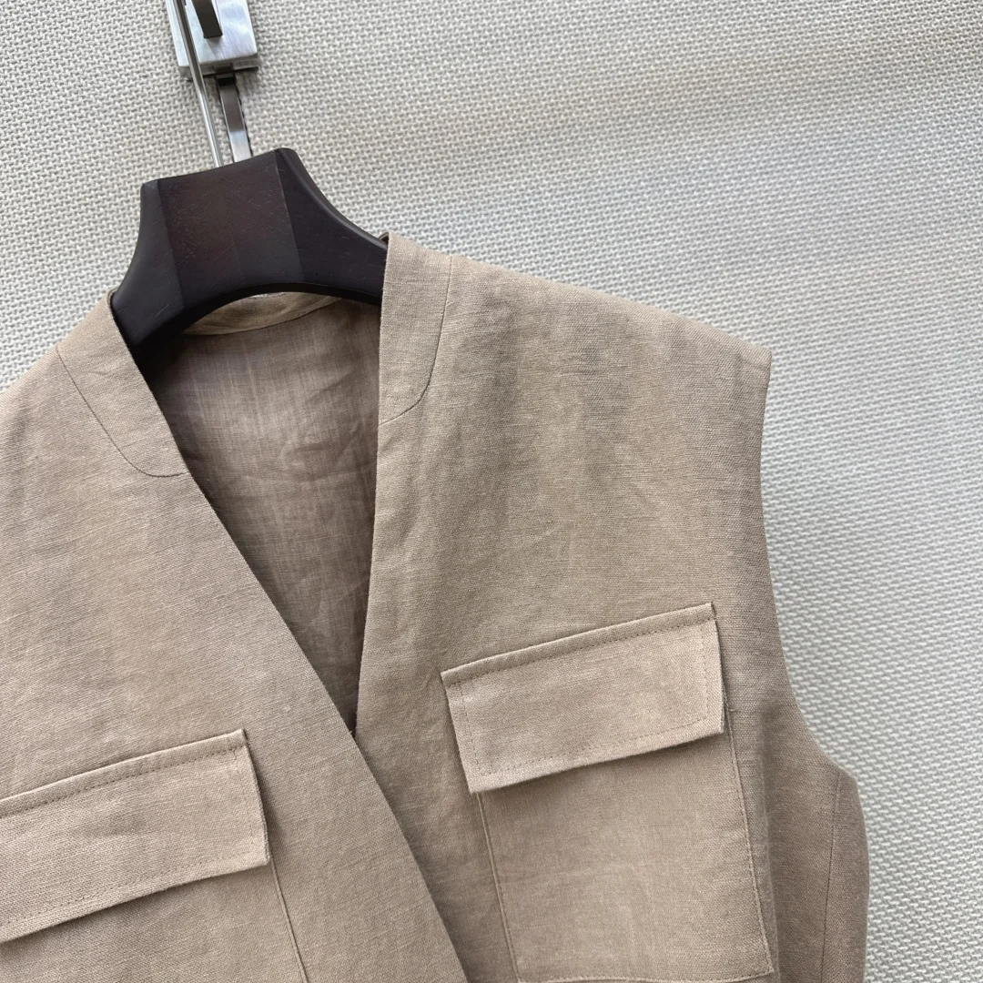 BALENCIAGA Vests Linen Beige S M L C65202609062204 - Image 6