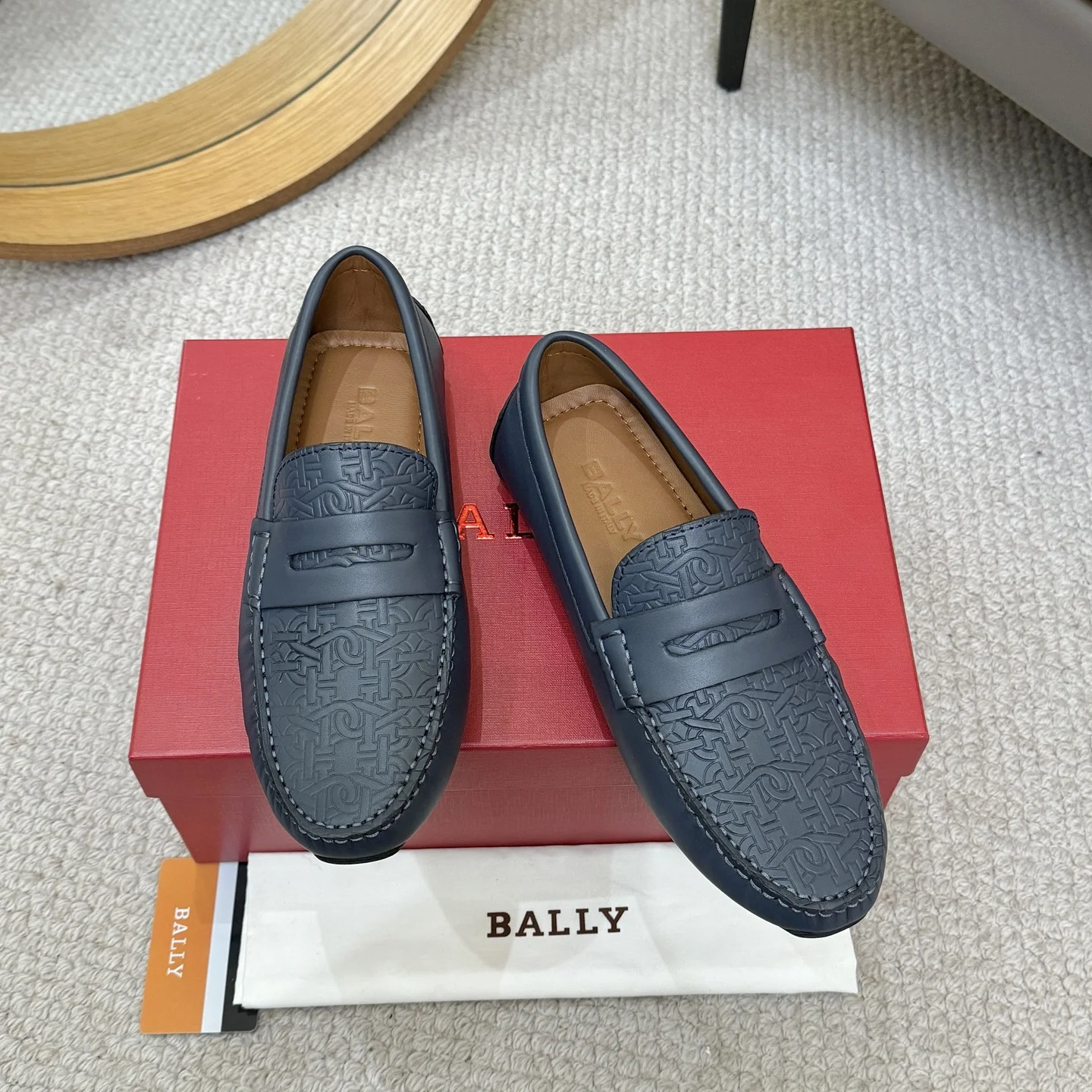 BALLY Loafers Leather Blue EU38-44 B00202609110161