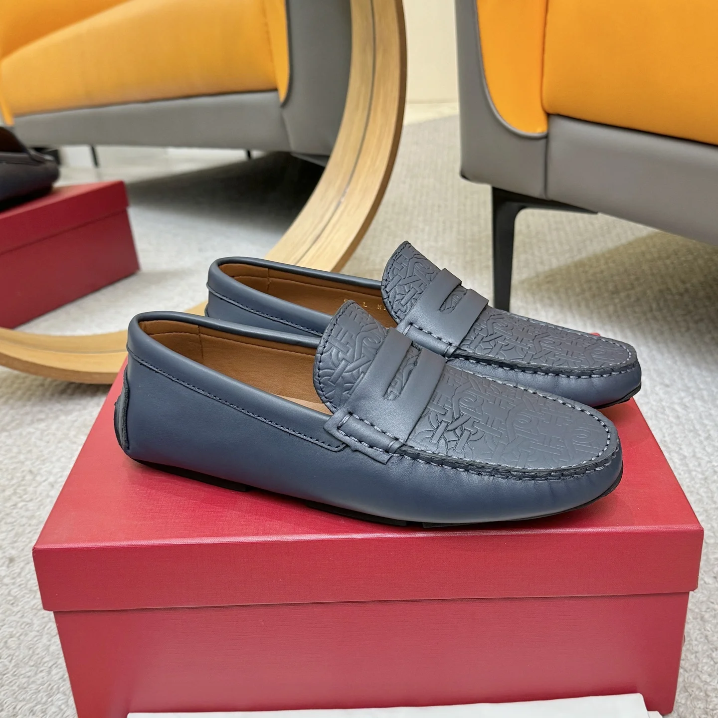 BALLY Loafers Leather Blue EU38-44 B00202609110161 - Image 3