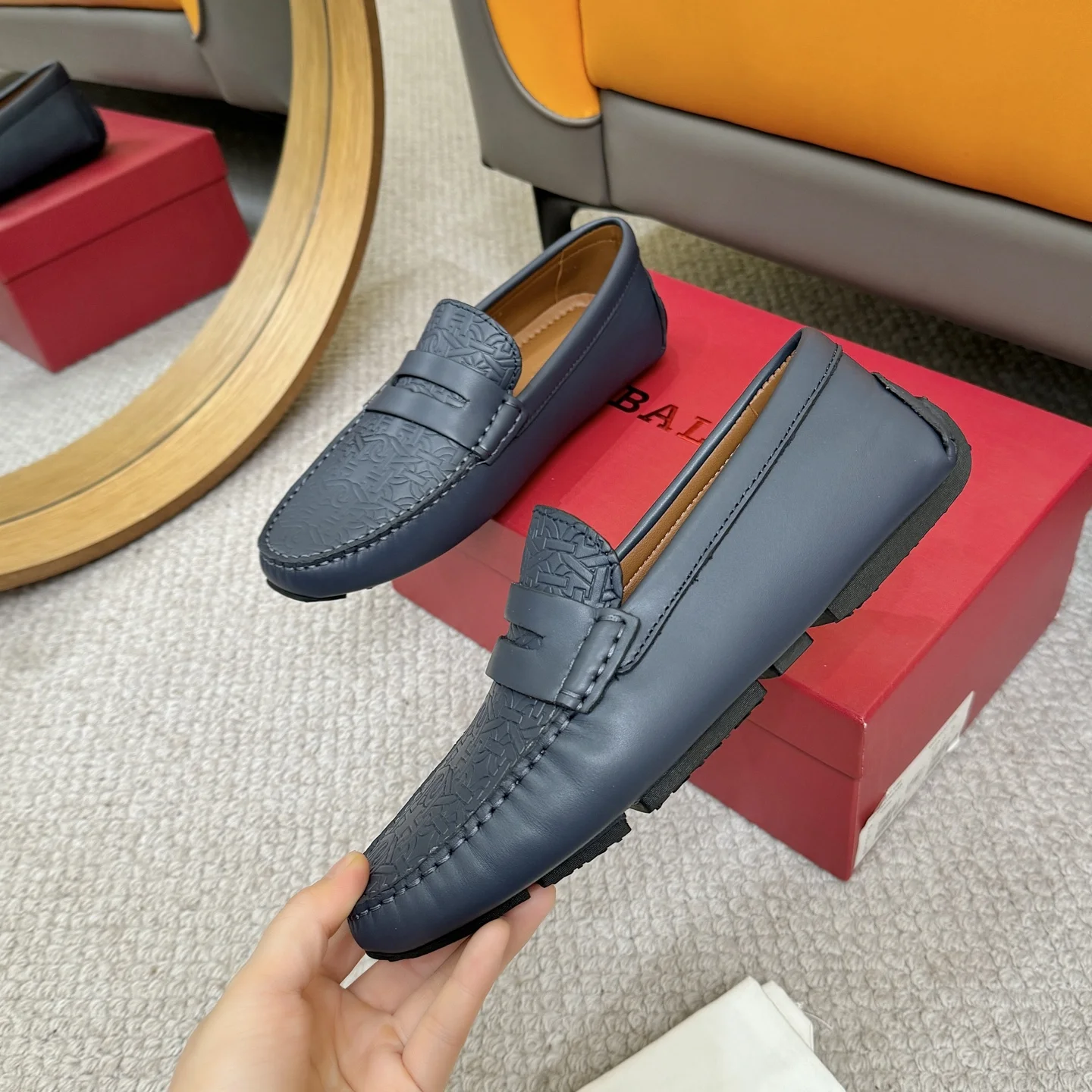 BALLY Loafers Leather Blue EU38-44 B00202609110161 - Image 4