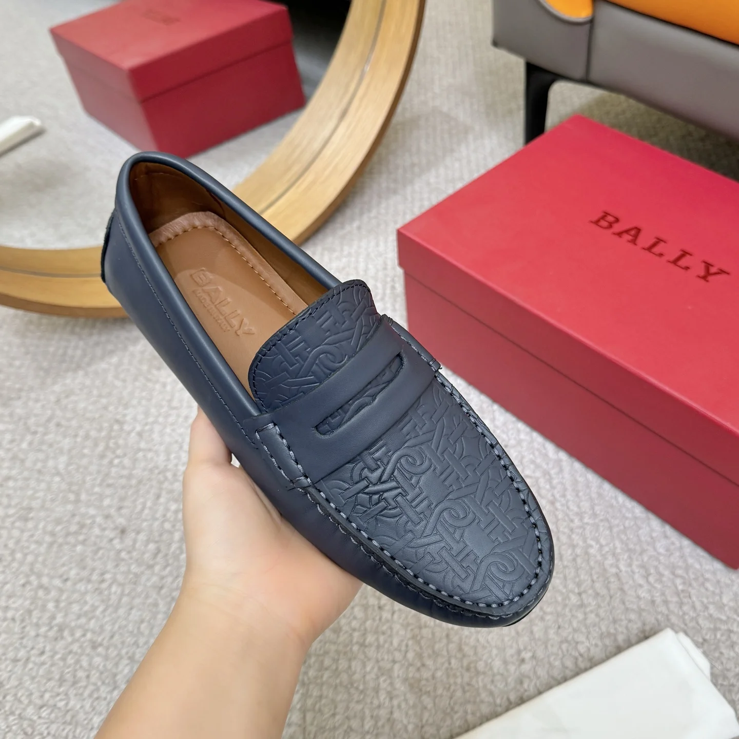 BALLY Loafers Leather Blue EU38-44 B00202609110161 - Image 5