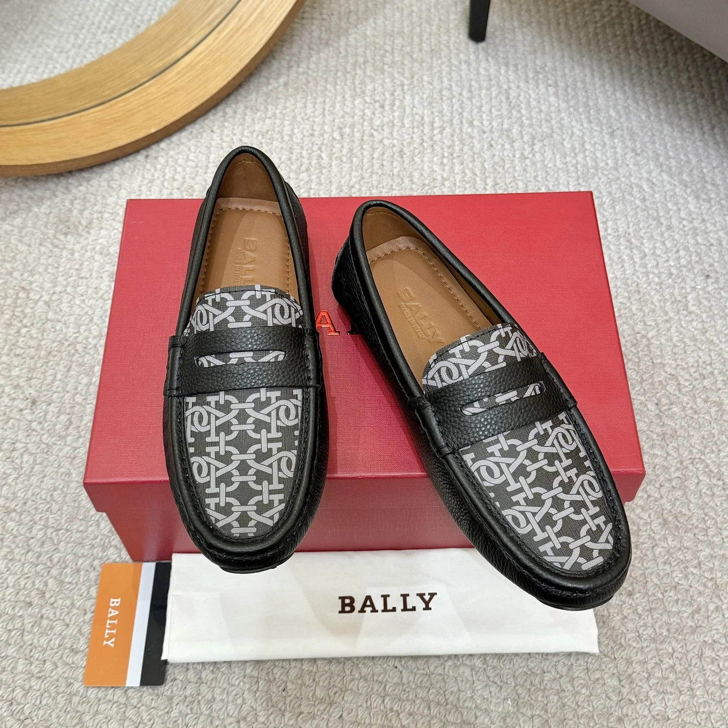 BALLY Loafers Top-grain Leather Black-White EU38-46 B00202609110163