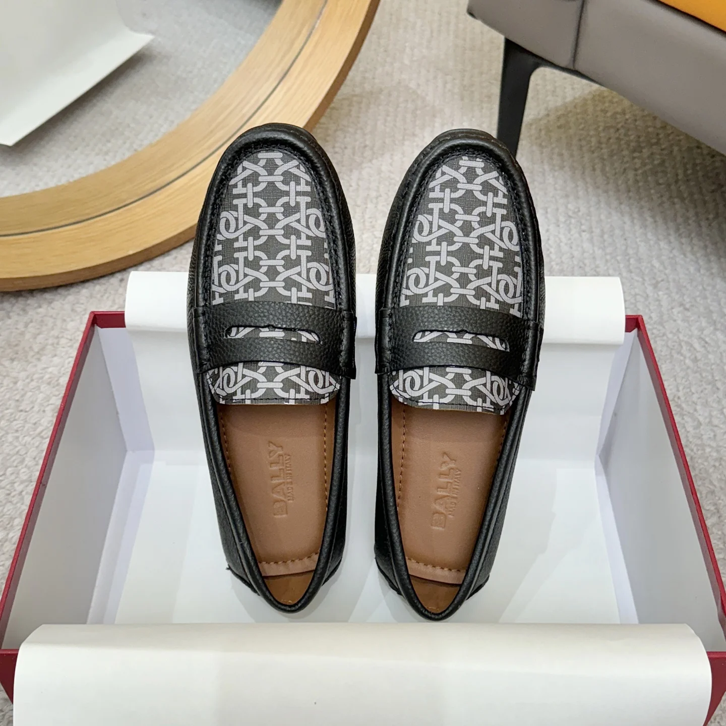 BALLY Loafers Top-grain Leather Black-White EU38-46 B00202609110163 - Image 2