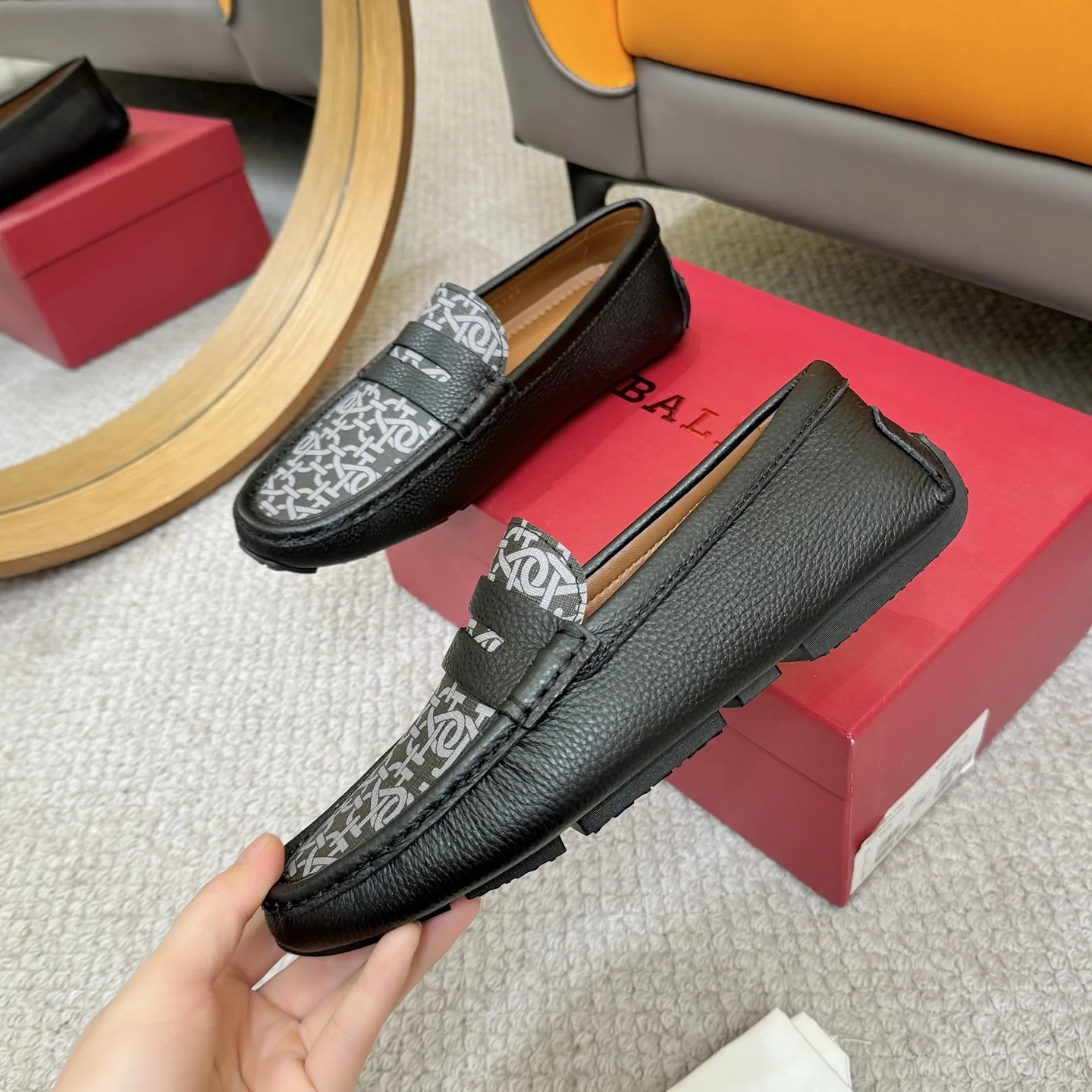BALLY Loafers Top-grain Leather Black-White EU38-46 B00202609110163 - Image 4