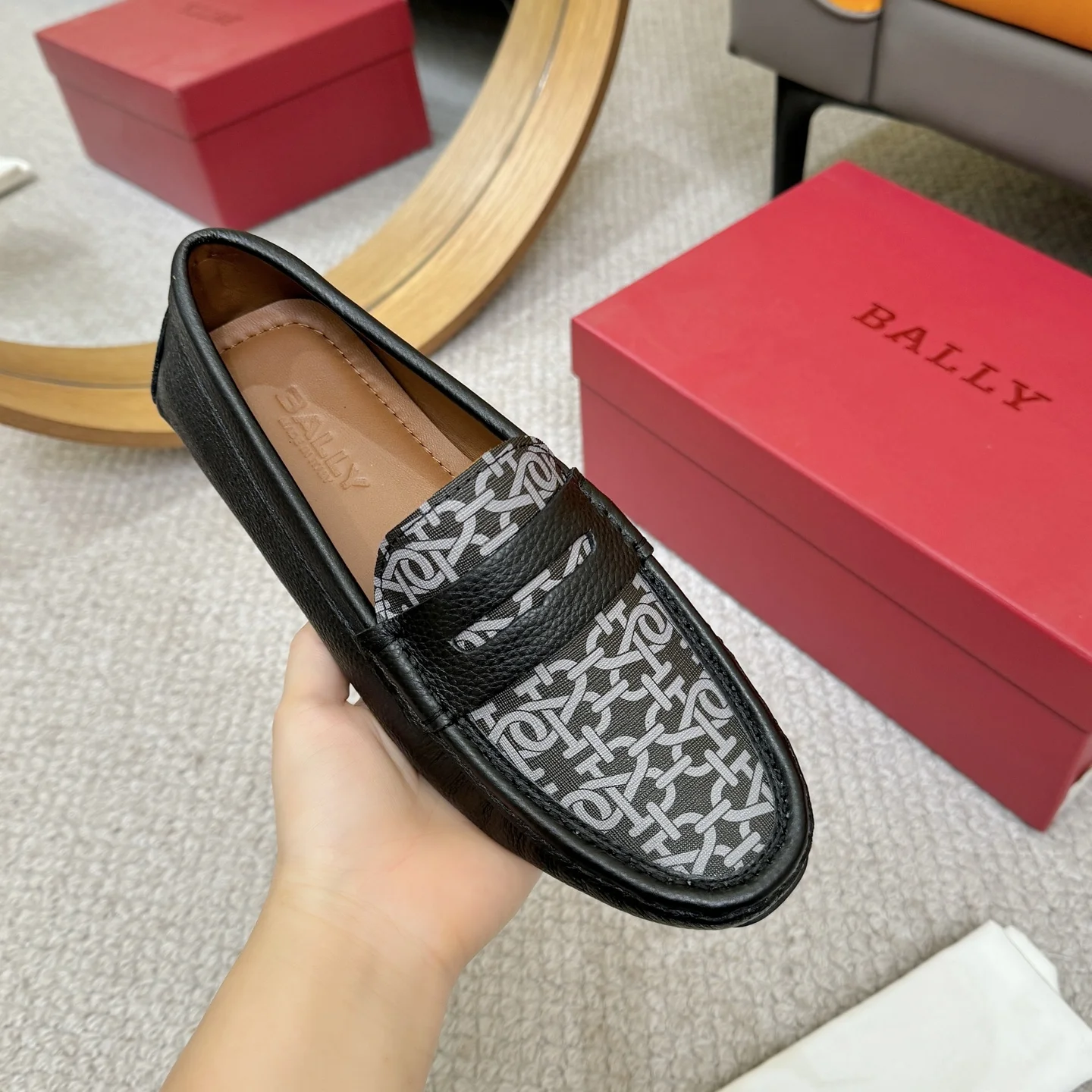 BALLY Loafers Top-grain Leather Black-White EU38-46 B00202609110163 - Image 5