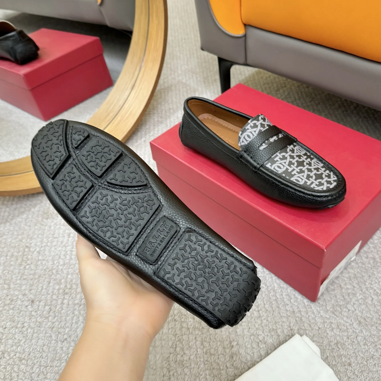 BALLY Loafers Top-grain Leather Black-White EU38-46 B00202609110163 - Image 7