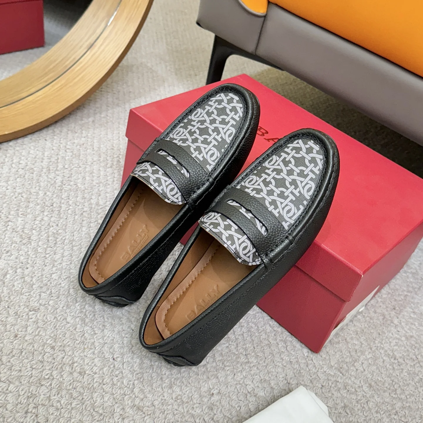 BALLY Loafers Top-grain Leather Black-White EU38-46 B00202609110163 - Image 8