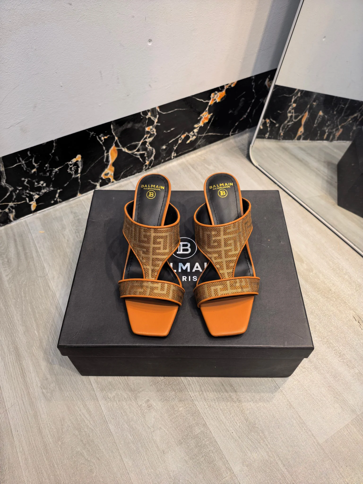BALMAIN Mules Brown-Orange B60202609110176
