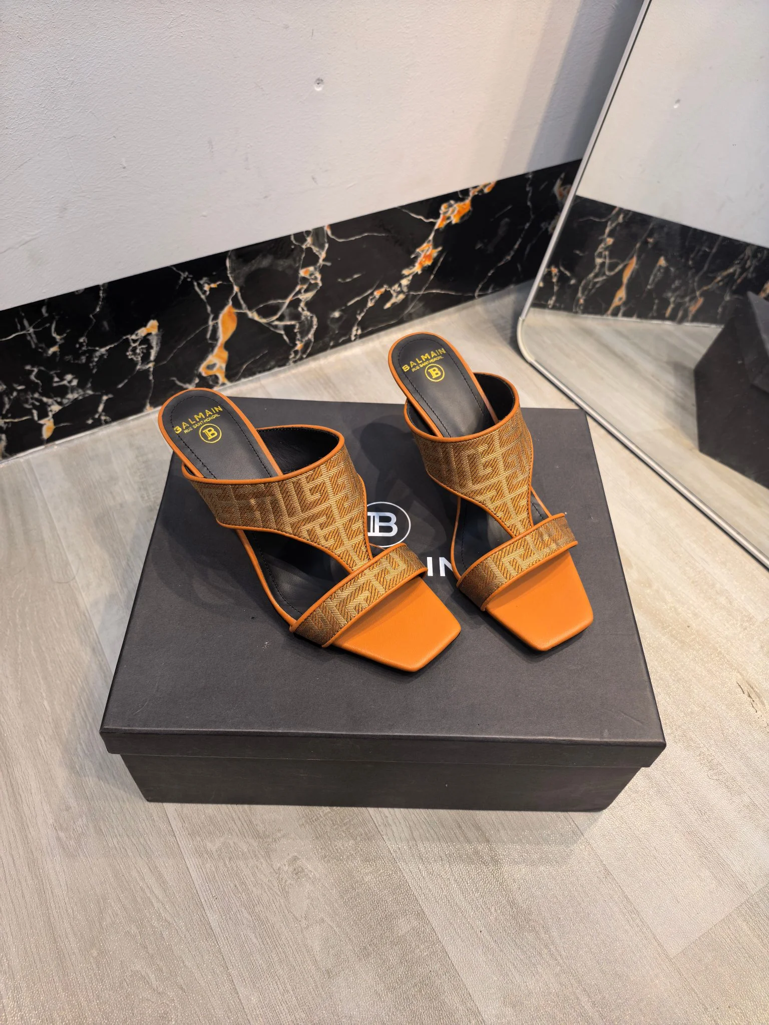 BALMAIN Mules Brown-Orange B60202609110176 - Image 2