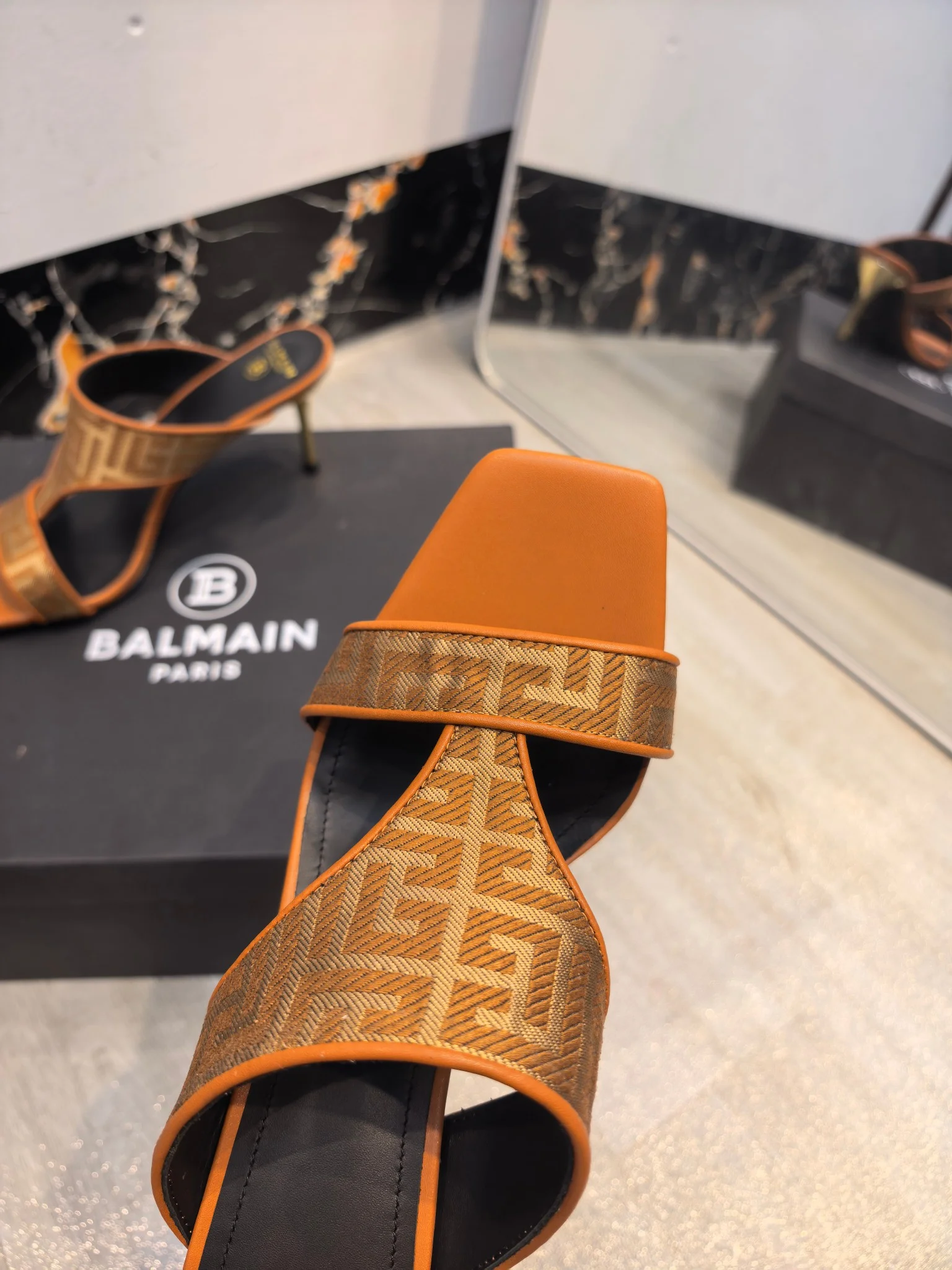 BALMAIN Mules Brown-Orange B60202609110176 - Image 4
