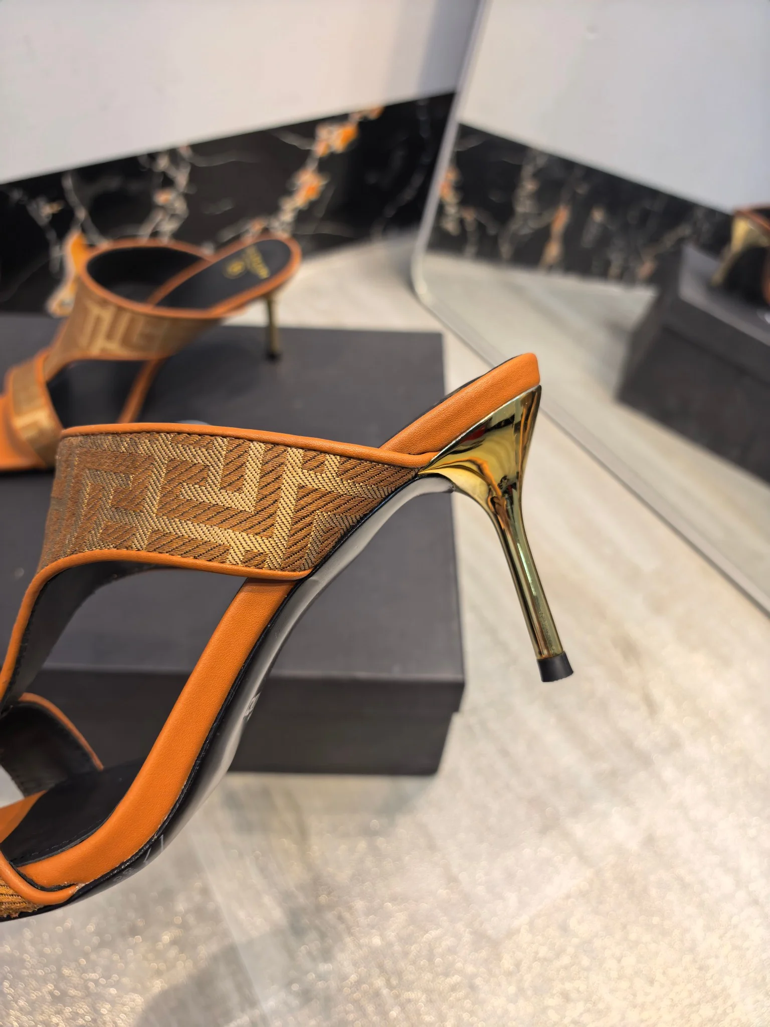 BALMAIN Mules Brown-Orange B60202609110176 - Image 5