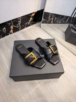 Alternative view of BALMAIN Slides Leather Black-Gold EU36-42 C00202609110179