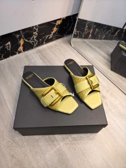 Alternative view of BALMAIN Slides Leather Yellow-Gold EU36-42 C00202609110178