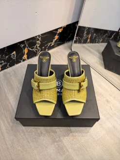 BALMAIN Slides Leather Yellow-Gold EU36-42 C60202609110183
