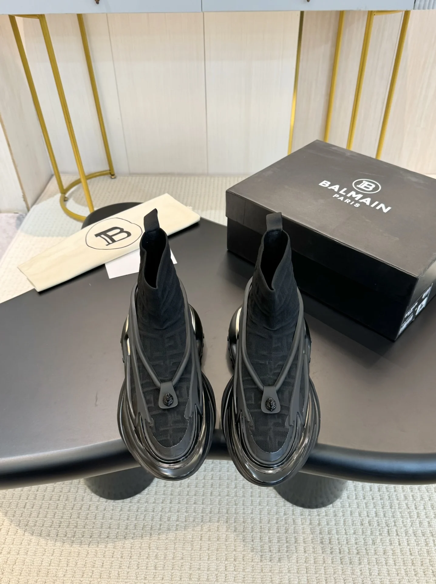 BALMAIN Sneakers Mixed Materials Black EU35-46 C90202609110082 - Image 4