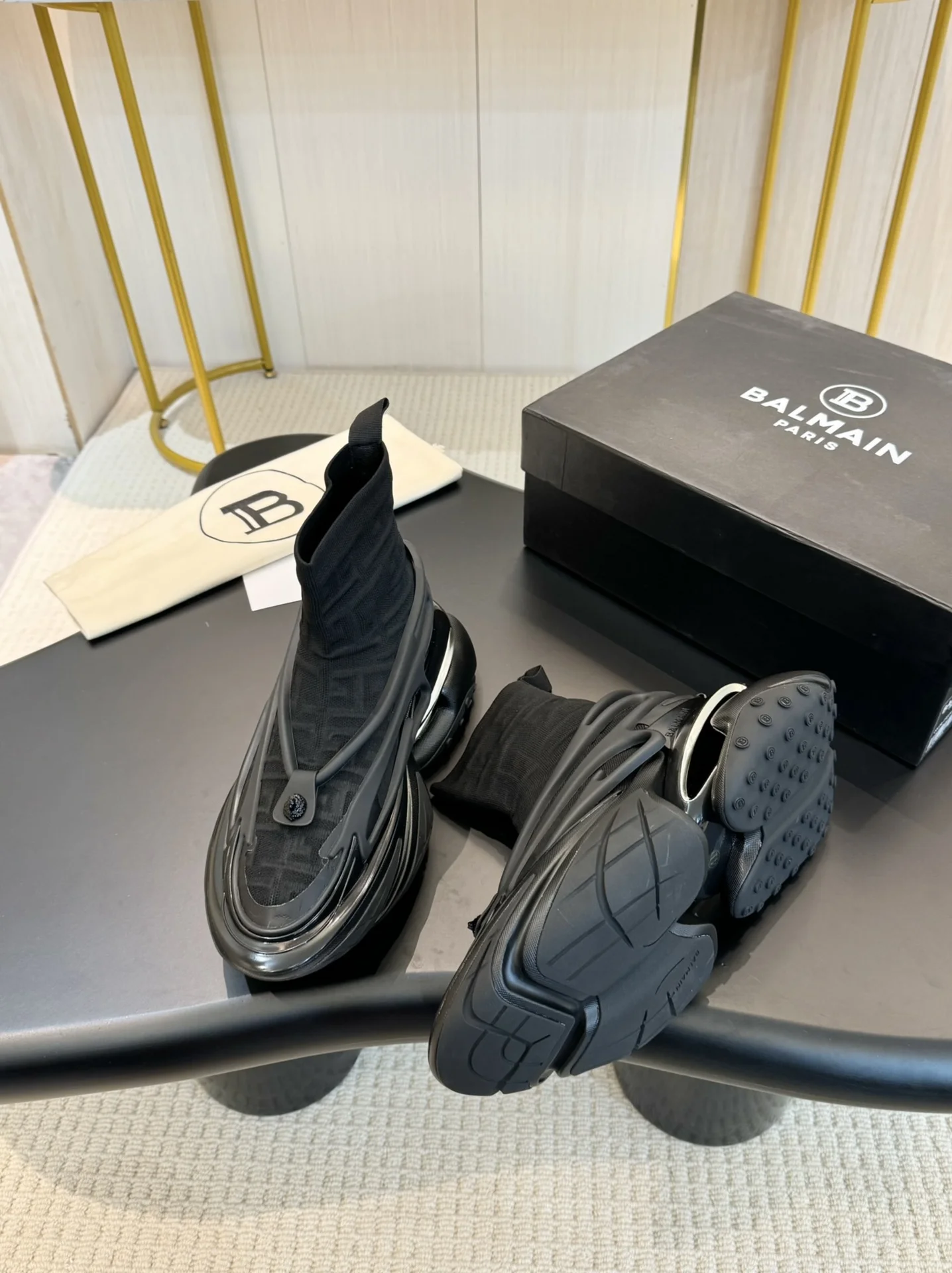 BALMAIN Sneakers Mixed Materials Black EU35-46 C90202609110082 - Image 5