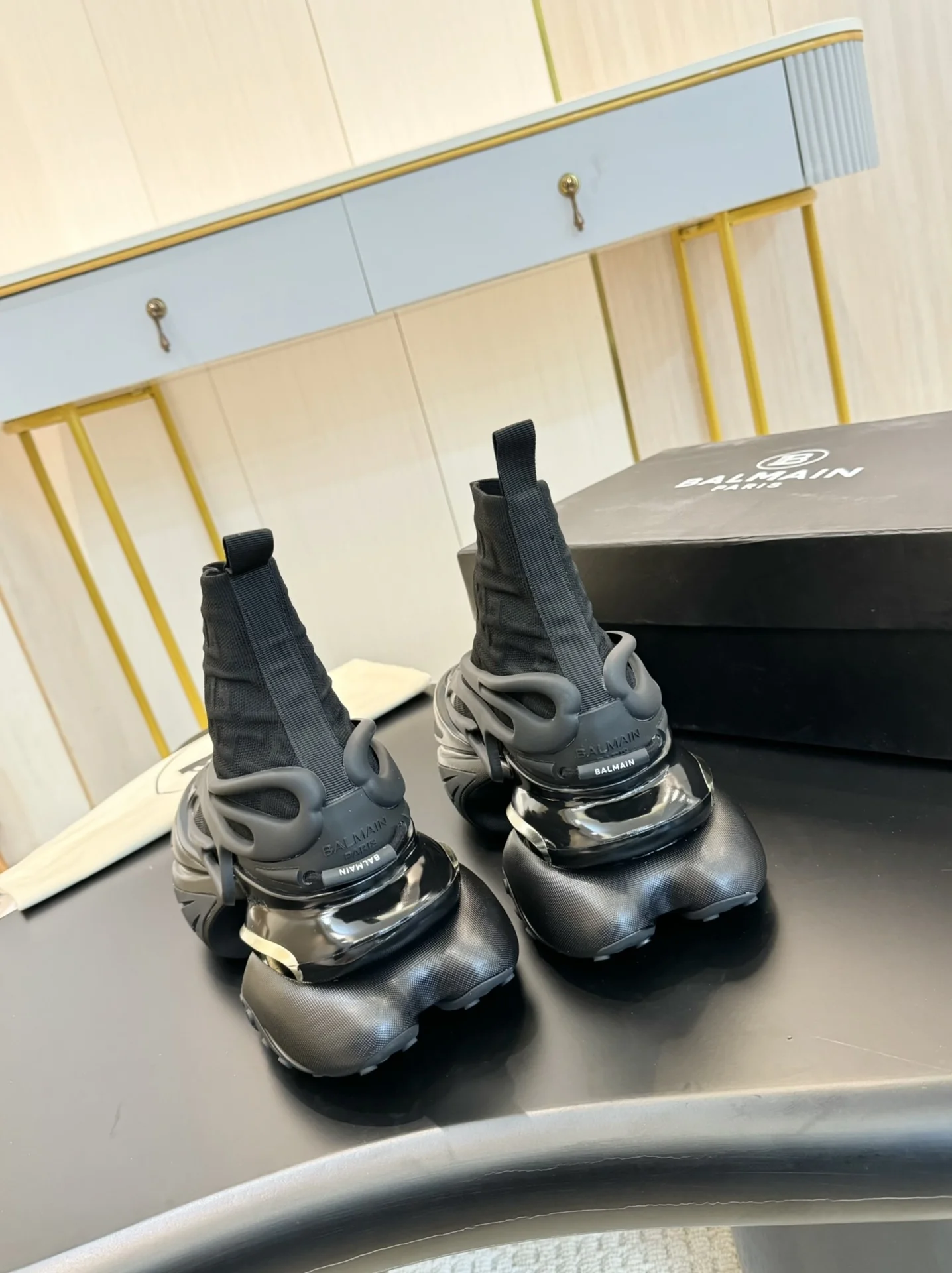 BALMAIN Sneakers Mixed Materials Black EU35-46 C90202609110082 - Image 6