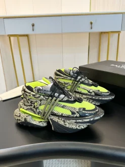 BALMAIN Sneakers Mixed Materials Black-Lime EU35-46 D10202609110085