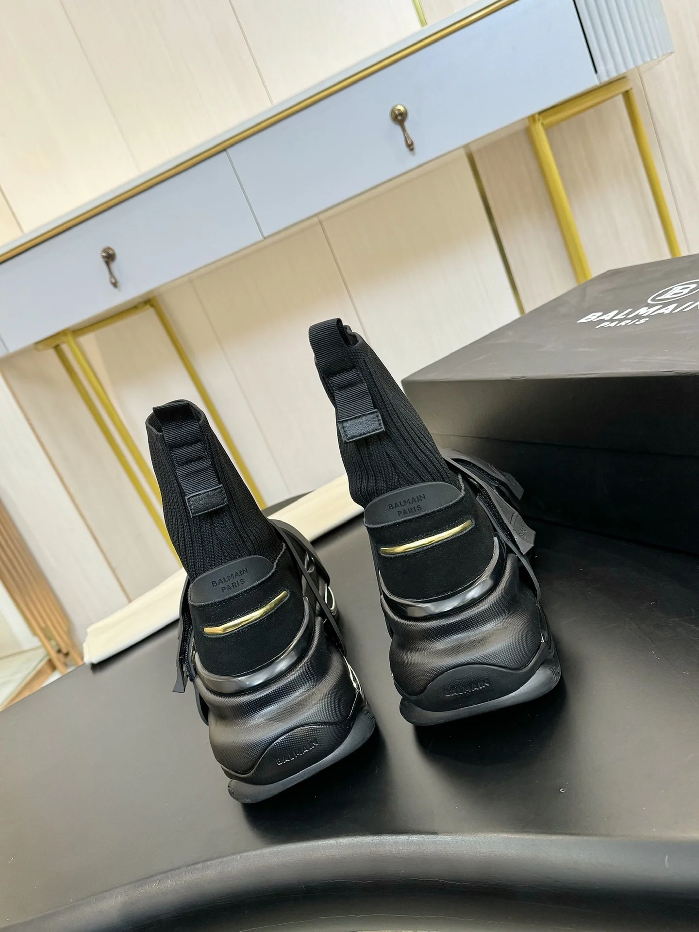 BALMAIN Sneakers Mixed Materials Black-Silver EU35-46 C90202609110075 - Image 7