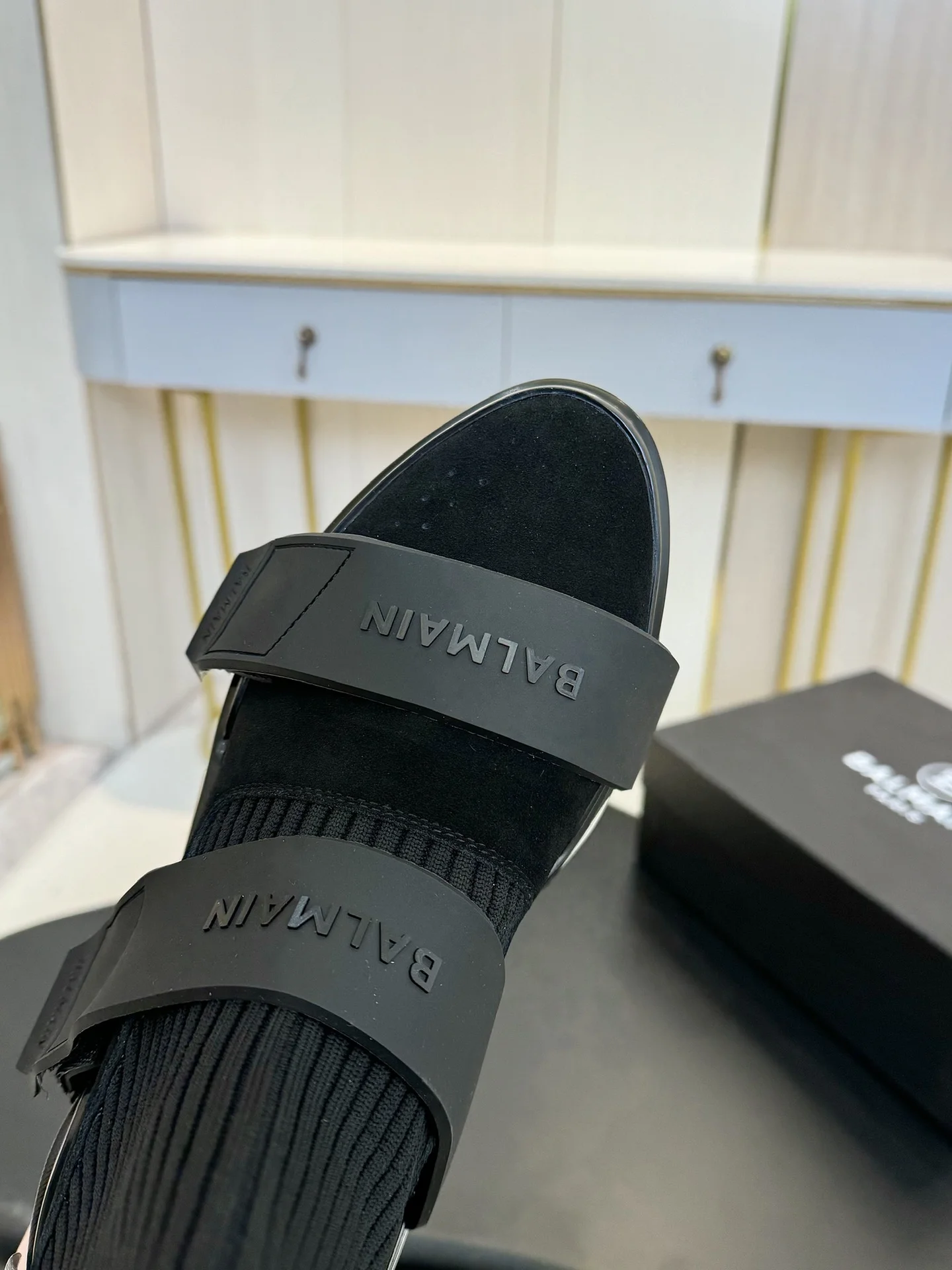 BALMAIN Sneakers Mixed Materials Black-Silver EU35-46 C90202609110075 - Image 8