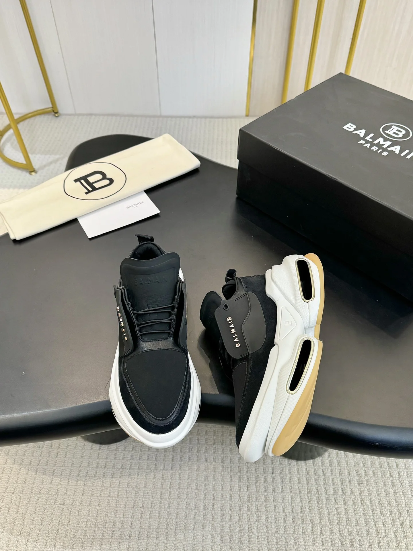 BALMAIN Sneakers Mixed Materials Black-White EU35-46 C90202609110078 - Image 3