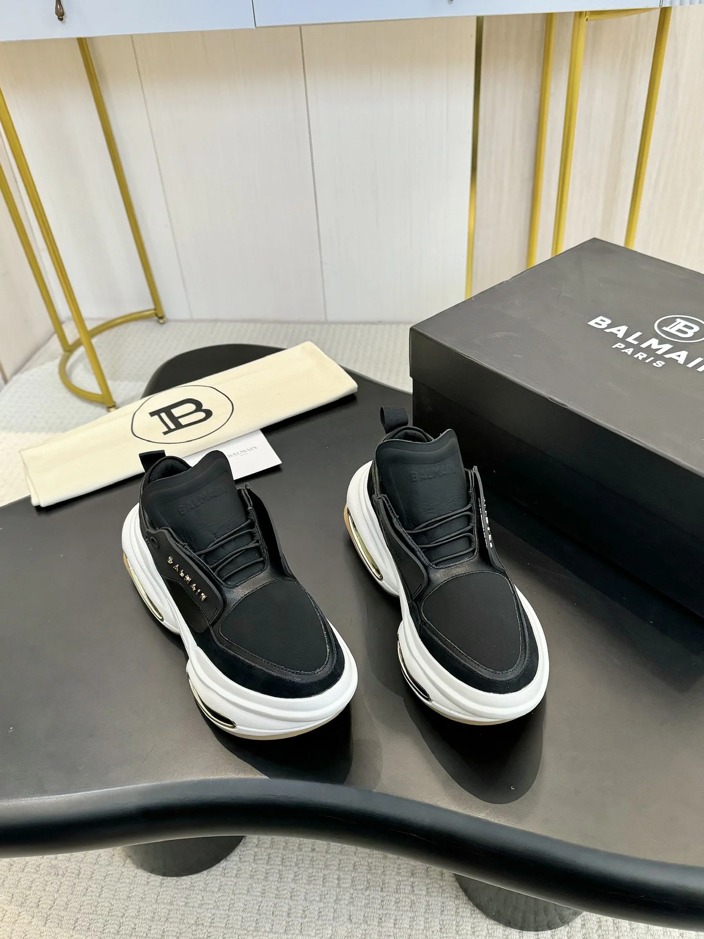 BALMAIN Sneakers Mixed Materials Black-White EU35-46 C90202609110078 - Image 4