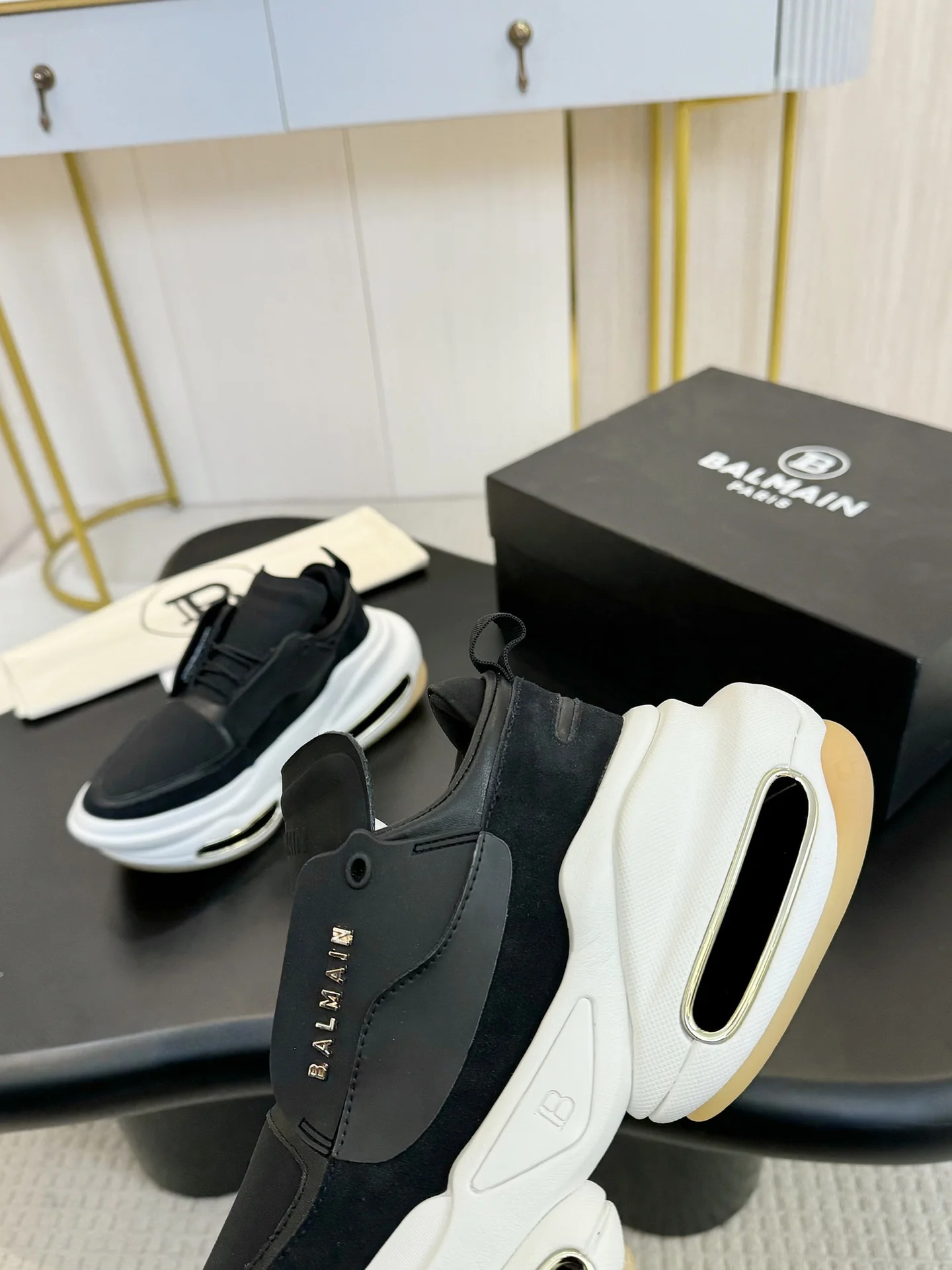 BALMAIN Sneakers Mixed Materials Black-White EU35-46 C90202609110078 - Image 6
