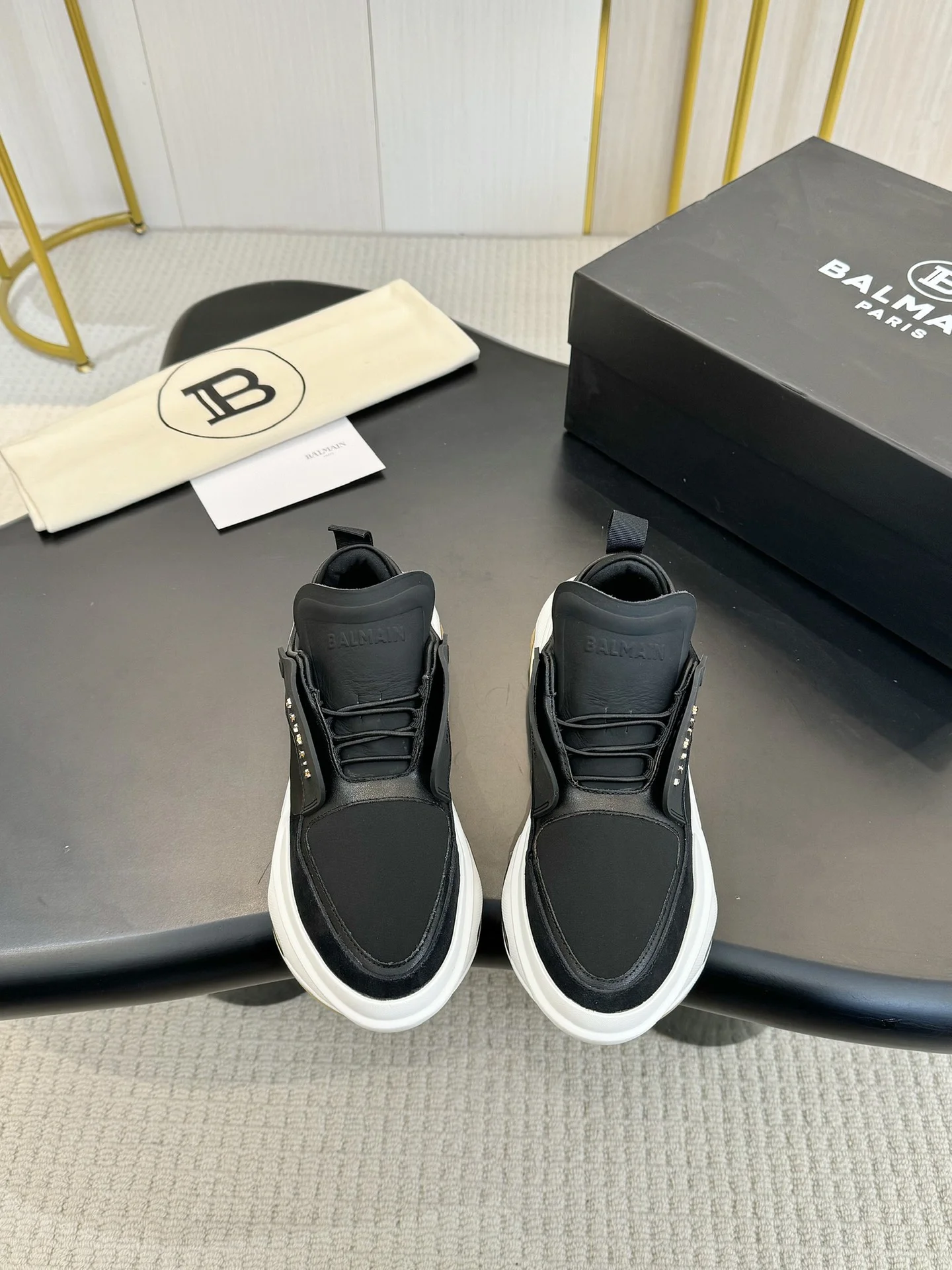BALMAIN Sneakers Mixed Materials Black-White EU35-46 C90202609110078 - Image 8