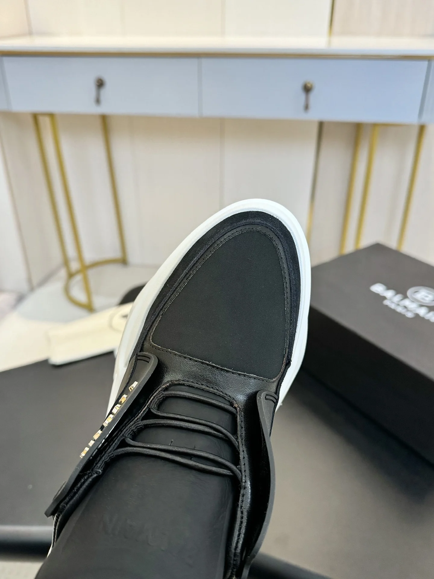 BALMAIN Sneakers Mixed Materials Black-White EU35-46 C90202609110078 - Image 9