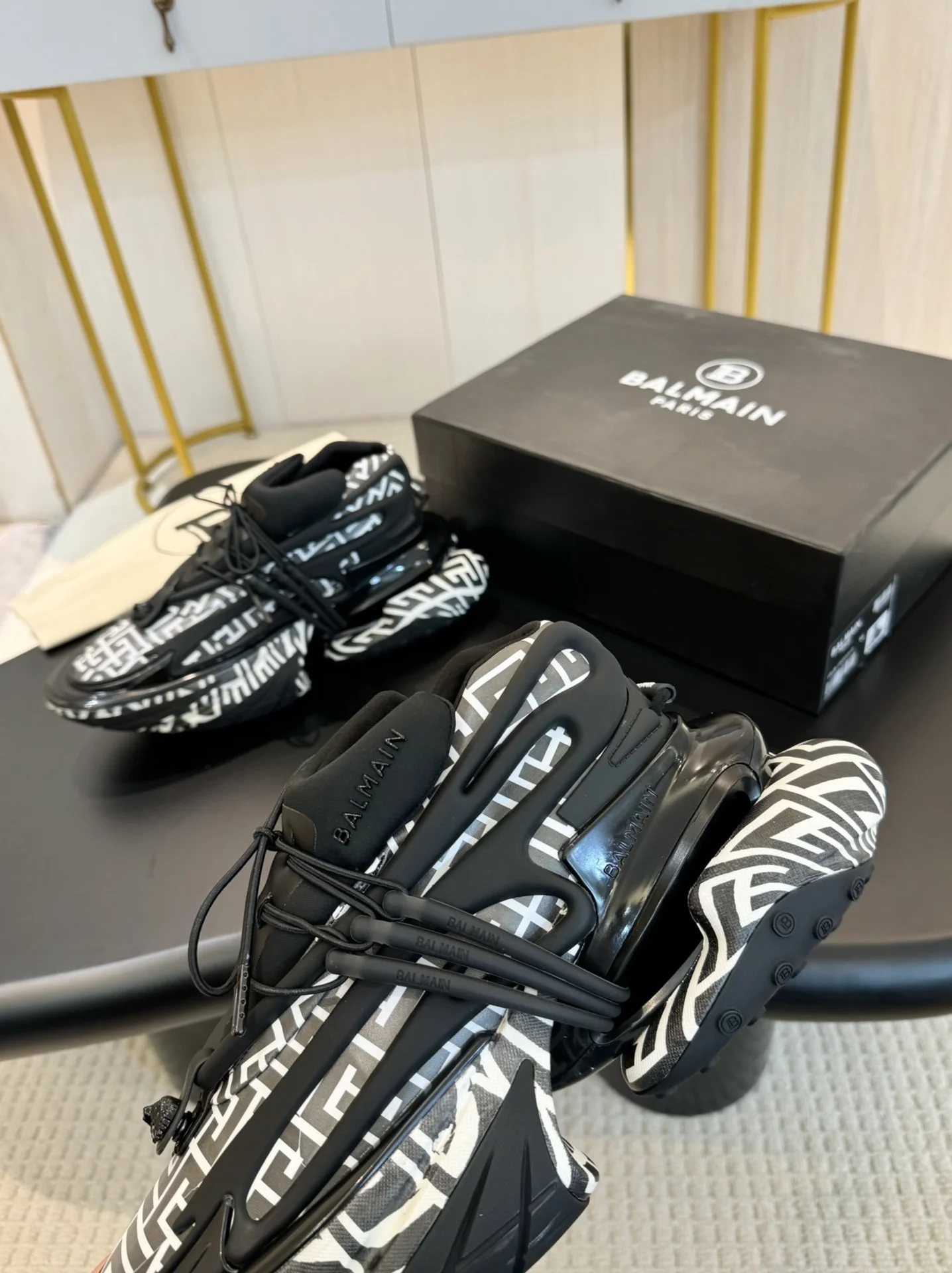 BALMAIN Sneakers Mixed Materials Black-White EU35-46 D10202609110086 - Image 4