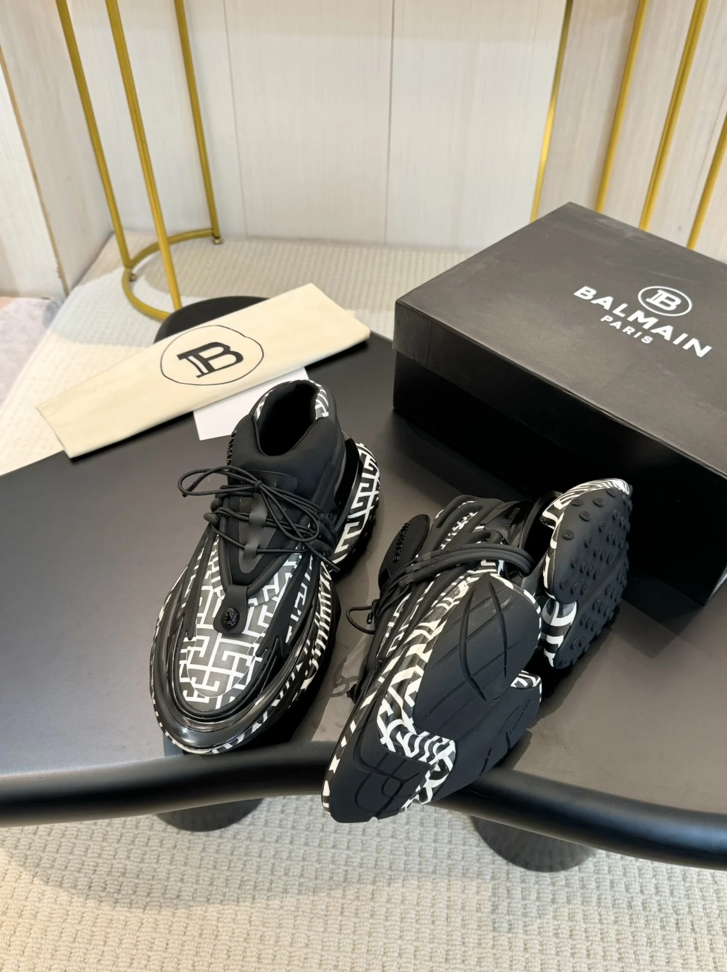 BALMAIN Sneakers Mixed Materials Black-White EU35-46 D10202609110086 - Image 5