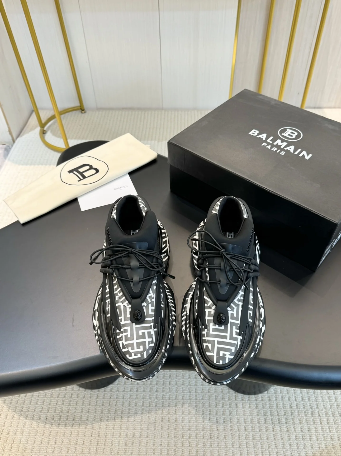 BALMAIN Sneakers Mixed Materials Black-White EU35-46 D10202609110086 - Image 6