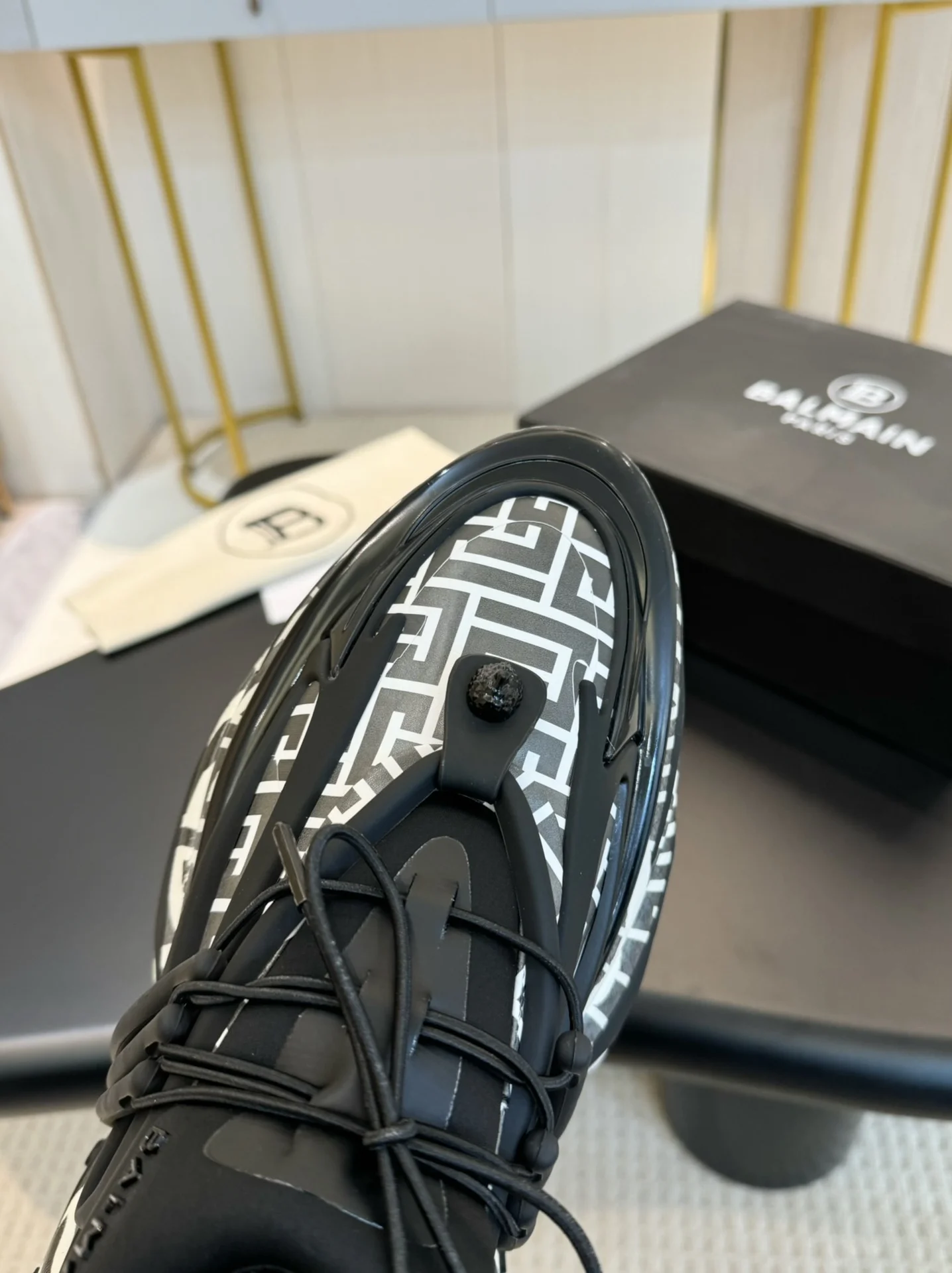BALMAIN Sneakers Mixed Materials Black-White EU35-46 D10202609110086 - Image 8