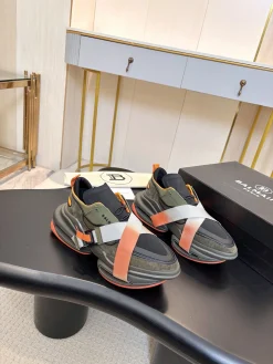 BALMAIN Sneakers Mixed Materials Green-Orange EU35-46 C90202609110068
