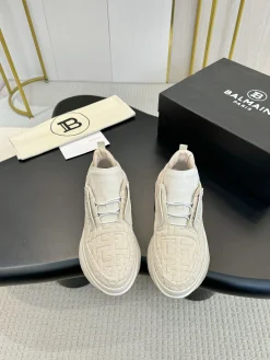 Alternative view of BALMAIN Sneakers Mixed Materials White-Beige EU35-46 C90202609110080