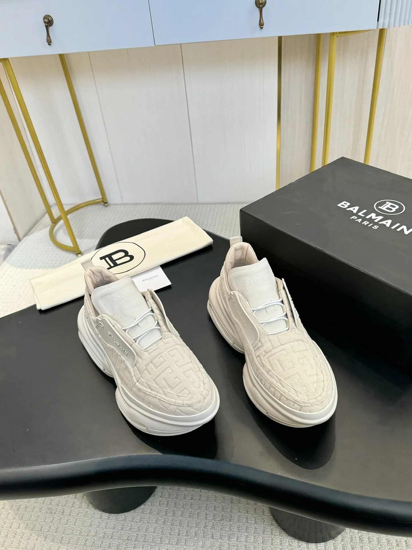 BALMAIN Sneakers Mixed Materials White-Beige EU35-46 C90202609110080 - Image 5