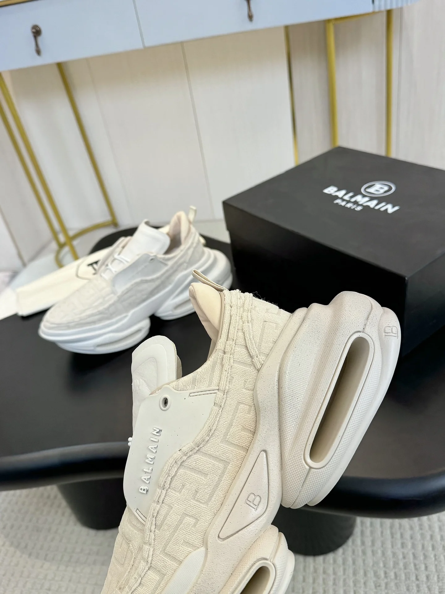 BALMAIN Sneakers Mixed Materials White-Beige EU35-46 C90202609110080 - Image 6