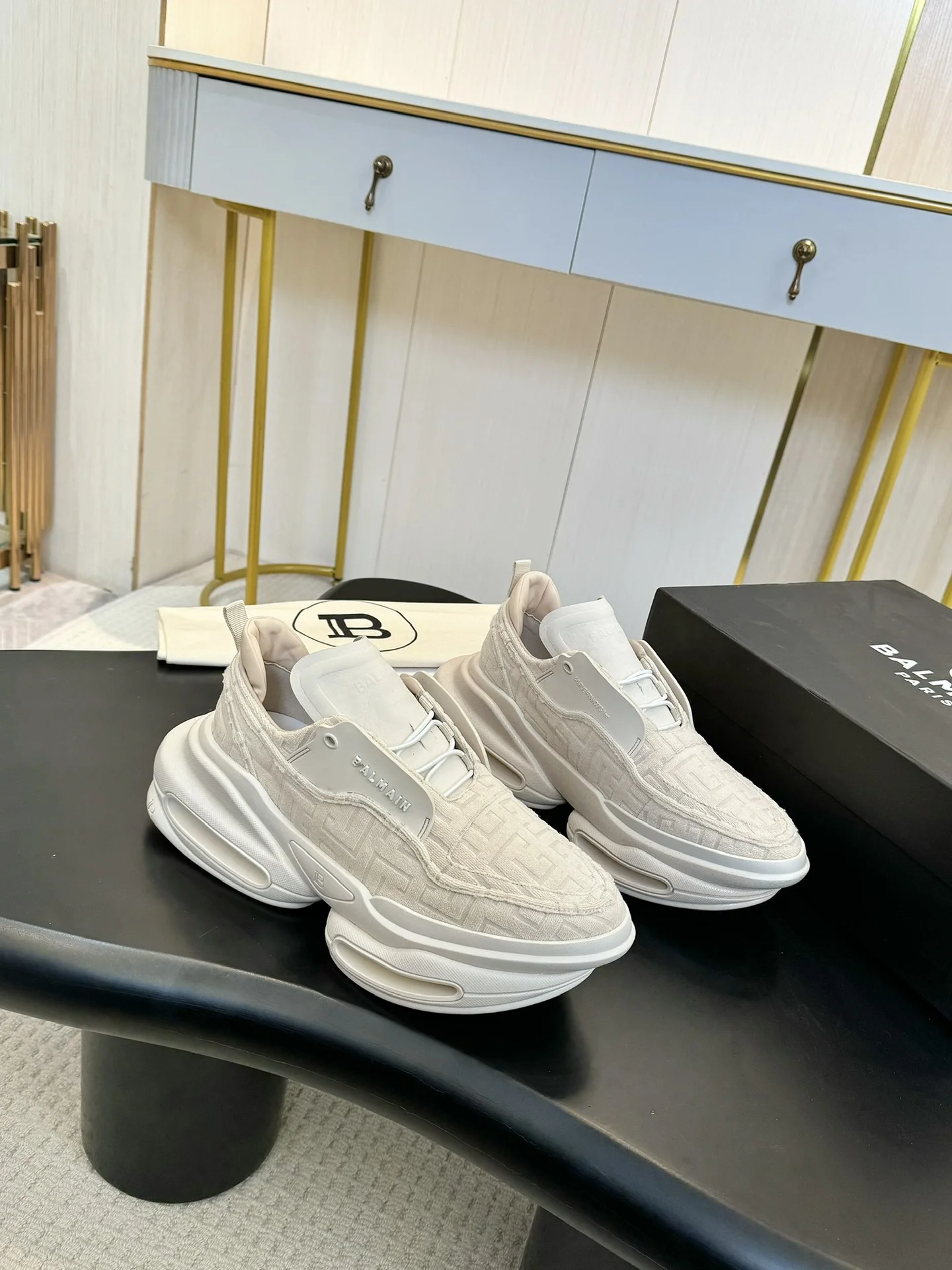 BALMAIN Sneakers Mixed Materials White-Beige EU35-46 C90202609110080 - Image 8